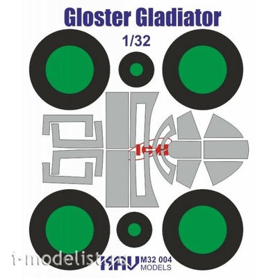 M32 004 KAV models 1/32 Окрасочная маска на Gloster Gladiator (ICM)