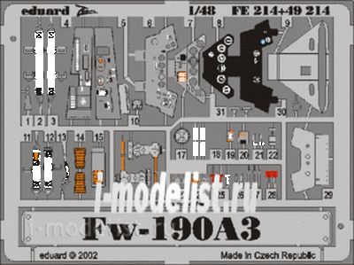FE214 Eduard 1/48 Фототравление для Fw 190A-3