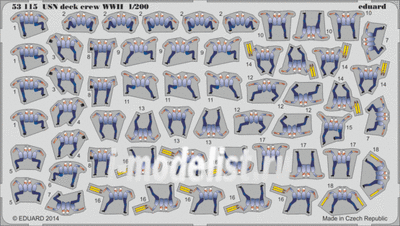 53115 1/200 Eduard Color photo etched parts for USN deck crew WWII S. A.