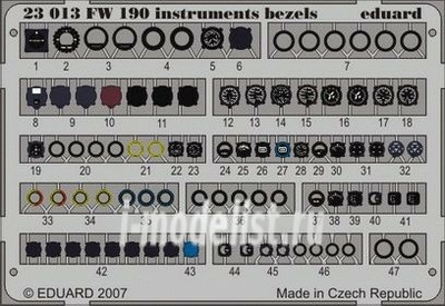 23013 Eduard photo etched parts for the 1/24 Fw 190 instruments bezels