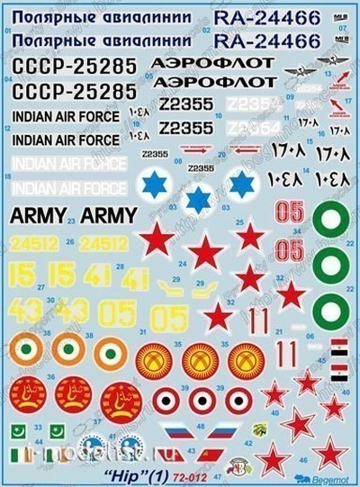 72012 Begemot 1/72 Декаль для вертолёта 