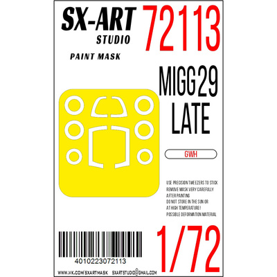 72113 SX-Art 1/72 Окрасочная маска MiGG-29 late (GWH)