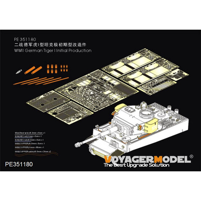 PE351180 Voyager Model 1/35 Фототравление для Немецкого Тигр I начального производства