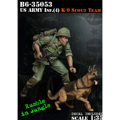 B6-35053 Bravo-6 1/35 U.S. Army Inf.(4) K9 Scout Team / Разведывательная группа армии США (4) К9