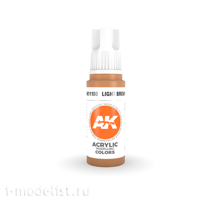 AK11100 AK Interactive Краска акриловая 3rd Generation Light Brown 17ml / Светло-коричневый