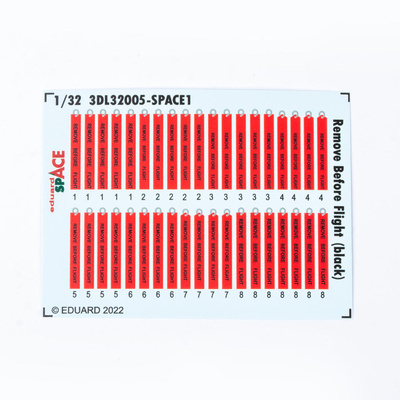 3DL32005 Eduard 1/32 3D Декали Remove Before Flight (черные) SPACE
