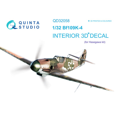 QD32058 Quinta Studio 1/32 3D Декаль интерьера кабины Bf 109K-4 (для модели Hasegawa)