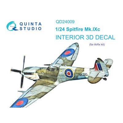 QD24009 Quinta Studio 1/24 3D Декаль интерьера кабины Spitfire Mk.IXc (Airfix)
