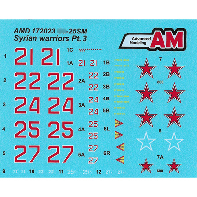 AMD172023 Advanced Modeling 1/72 Декали для С-25CМ из состава Авиационной Группы ВКС России в Сирии, аэродром Хмеймим