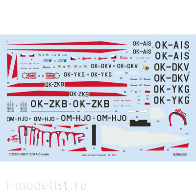 D72031 Eduard 1/72 Декаль для Z-37A Čmelák