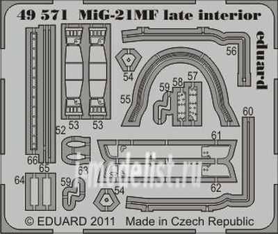 49571 Eduard 1/48 Фототравление для MiGG-21MF late interior S.A.
