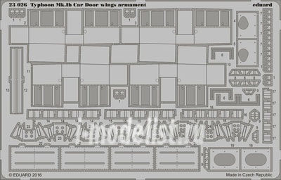 23026 Eduard photo etched parts for the 1/24 Typhoon Mk. Ib Car Door wing armament 