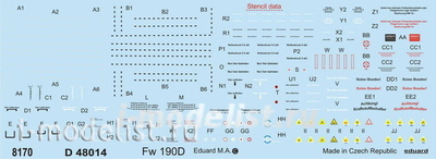 D48014 Edward 1/48 Decal for Fw 190D - decal