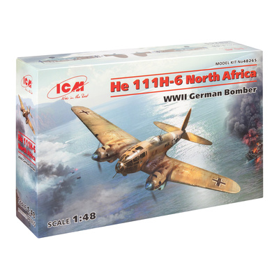 48265 ICM 1/48 Германский бомбардировщик 2МВ He 111H-6 (Северная Африка)