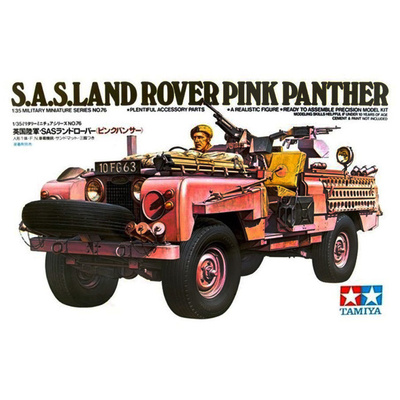 35076 Tamiya 1/35 Английский джип спецназа (SAS) Land Rover Pink Panther с фигурой водителя