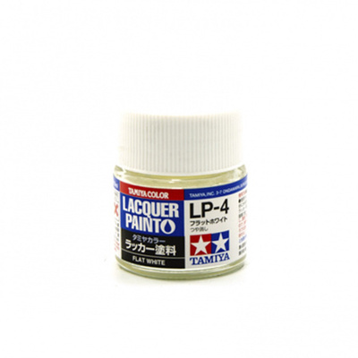 82104 Tamiya LP-4 Flat White (Белая матовая) Лаковая краска 10мл.