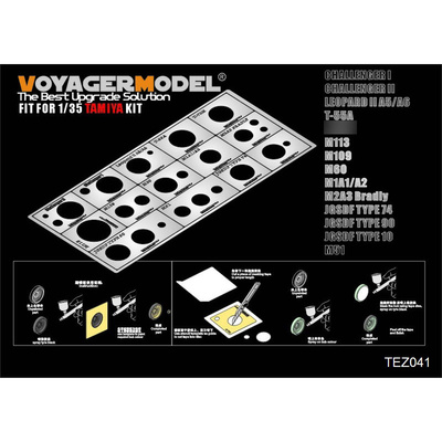 TEZ041 Voyager Model 1/35 Modern Road Wheel Stencil Templates AFV version 1.0