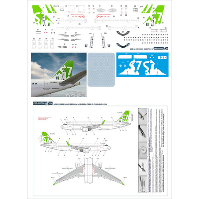 320-52 PasDecals 1/144 Декаль на авиалайнер A320 S7 Man + маска