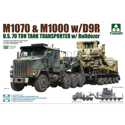 5002 Takom 1/72 Американский танковый транспортёр M1070 с прицепом M1000 и тяжёлым трактором D9R
