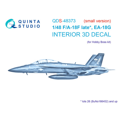 QDS-48373 Quinta Studio 1/48 3D Декаль интерьера кабины F/A-18F late / EA-18G (Hobby Boss) (Малая версия)