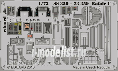 SS359 Edward 1/72 Color photo-etching Rafale C