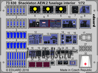 73630 Eduard 1/72 Фототравление для модели Shackleton AEW.2 fuselage interior