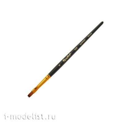 1S25-6 / ЖS2-06,05Ж Roubloff Brush synthetic under the columns flat No. 6 ROUBLOFF 1S25, short black handle