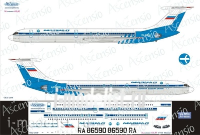 I62-009 Ascensio 1/144 Декаль на самолет Ильшин Ил-62М (Мавиал)
