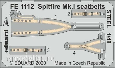 FE1112 Eduard 1/48 photo Etching for Spitfire Mk. I стальные ремни