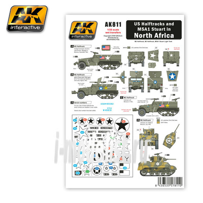 AK811 AK Interactive Декаль US HALFTRACKS AND M5A1 IN NORTH AFRICA