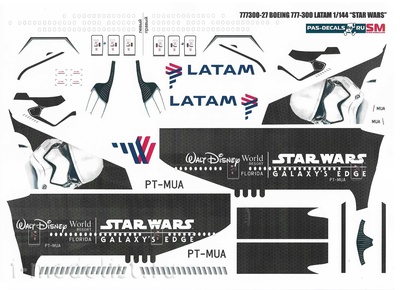 777300-27 PasDecals 1/144 Декаль на Boeng 777-300 LATAM starwars