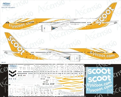 789-011 Ascensio 1/144 Scales the Decal on the plane 787-9 (Scoot)