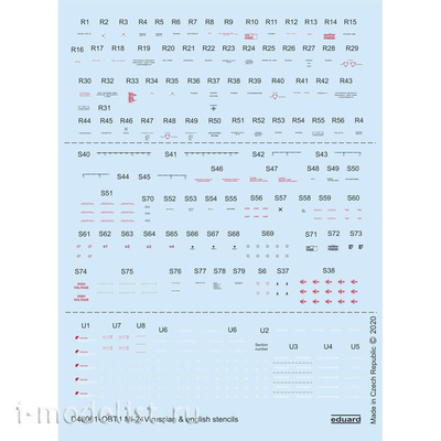 D48061 Eduard 1/48 Декаль для Mu-24V stencils Russian & English