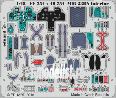 49754 Eduard 1/48 Фототравление для MiGG-23BN interior