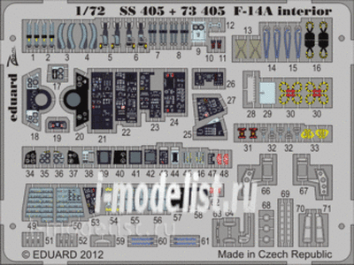 SS405 Eduard 1/72 Color photo etched parts for F-14A interior S. A.