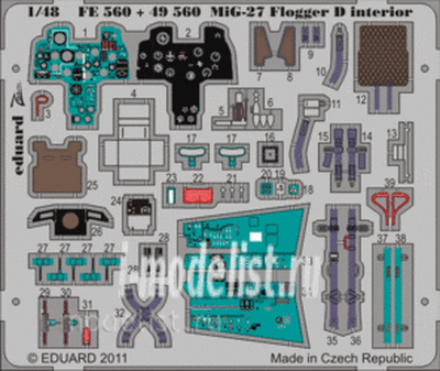 FE560 Eduard 1/48 Цветное фототравление для MiGG-27 Flogger D interior S. A.