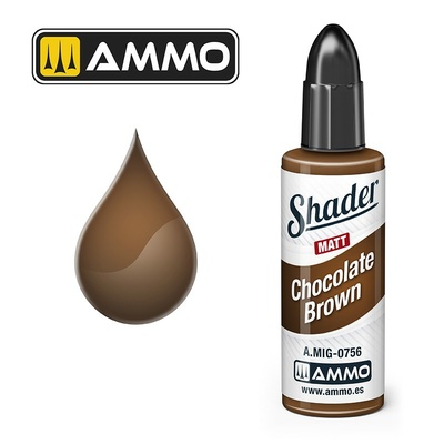 AMIG0756 Ammo Mig МАТОВЫЙ ШЕЙДЕР Шоколадно-коричневый / MATT SHADER Chocolate Brown