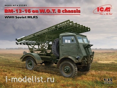 35591 ICM 1/35 БМ-13-16 на шасси W.O.T. 8, Советская РЗСО