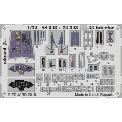 SS548 Eduard 1/72 Фототравление для С-33 интерьер
