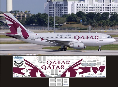 310-005 Ascensio 1/144 Scales the Decal on the plane Arbus A310-300 (Qatr) 