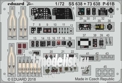 73638 Eduard 1/72 Фототравление для P-61B interior