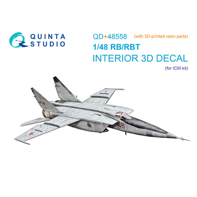 QD+48558 Quinta Studio 1/48 3D Декаль интерьера кабины MiGG-25РБ/MiGG-25РБТ (ICM) (с 3D-печатными деталями)