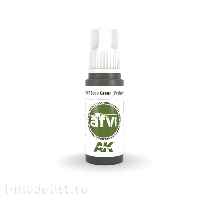 AK11367 AK Interactive Краска акриловая BASE GREEN (PROTECTIVE) (базовый зеленый защитный) 17 мл