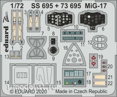 SS695 Eduard 1/72 Фототравление для MiGG-17 