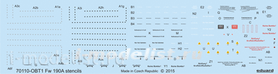 D72009 Eduard 1/72 Decal Fw 190A technical labels