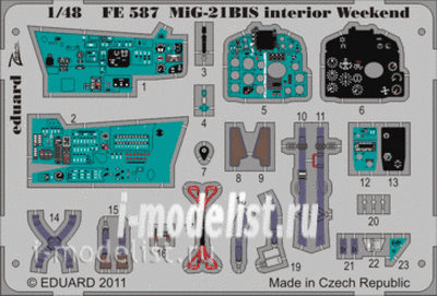 FE587 Eduard 1/48 Цветное фототравление для MiGG-21BIS interior S. A. Weekend 