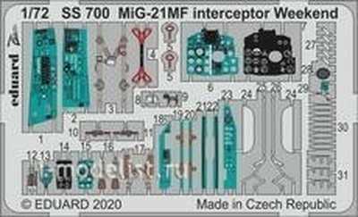 SS700 Eduard 1/72 Фототравление для MiGG-21МФ Перехватчик Weekend (EDUARD)