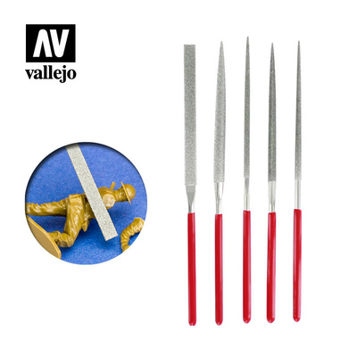 T03002 Vallejo Набор из 5 алмазных напильников / Set of 5 Diamond Files