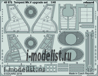 48976 Eduard photo etched parts for 1/48 Tempest Mk. V set of improvements