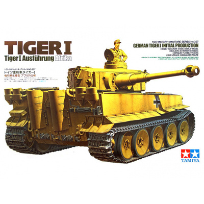 35227 Tamiya 1/35 German Tiger I Initial Production Немецкий танк Tiger I, первая версия в африканском варианте окраски, с фигурой командира.